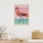 Poster Vintage voyage floride flamigo (Cuisine)