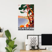 Poster Vintage voyage France Côte dazure (Bureau à domicile)