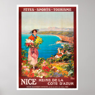 Poster Vintage voyage - France Nice Côte d'Azur