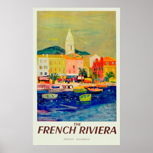 Poster Vintage voyage - France Riviera (Devant)