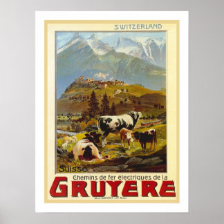 Poster Vintage voyage Gruyere