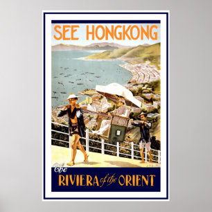 Poster Vintage voyage "Hong Kong"