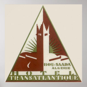 Poster Vintage voyage, hôtel de transport Atlantique,