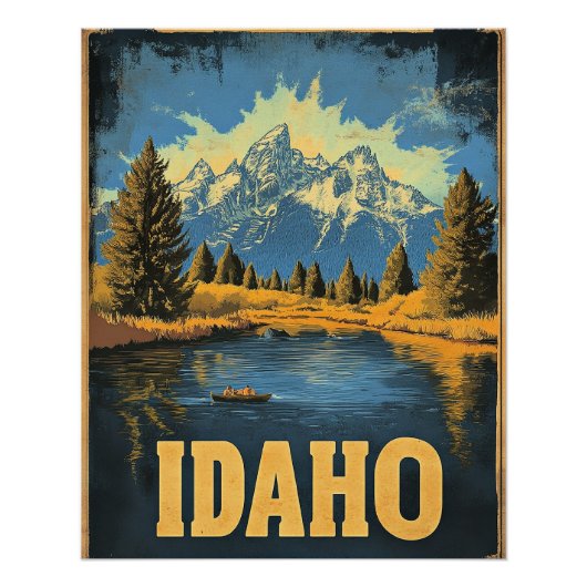 Poster Vintage voyage Idaho (Devant)