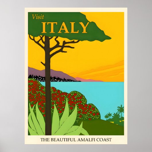 Poster Vintage voyage Italie (Devant)