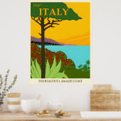 Poster Vintage voyage Italie (Cuisine)