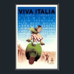 Poster Vintage Voyage Italie -<br><div class="desc">L'Italie, officiellement la République italienne, est une république parlementaire unitaire en Europe du Sud. Au nord, elle borde la France, la Suisse, l'Autriche et la Slovénie le long des Alpes. Au sud, il se compose de l'ensemble de la péninsule italienne, la Sicile, la Sardaigne - les deux plus grandes îles...</div>