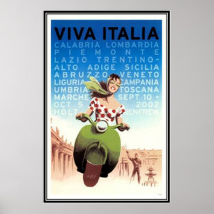 Poster Vintage Voyage Italie -