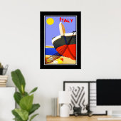 Poster Vintage voyage Italie (Bureau à domicile)