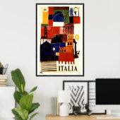 Poster Vintage Voyage Italie - (Bureau à domicile)