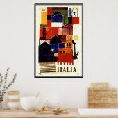 Poster Vintage Voyage Italie - (Cuisine)