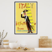 Poster Vintage Voyage Italie - (Cuisine)