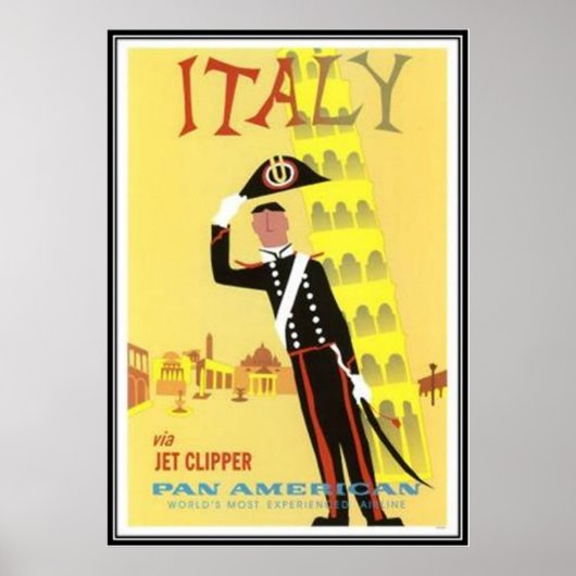 Poster Vintage Voyage Italie - (Devant)