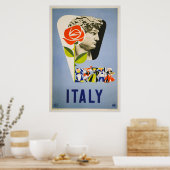 Poster Vintage voyage Italie (Cuisine)