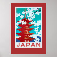 Poster Vintage voyage Japon