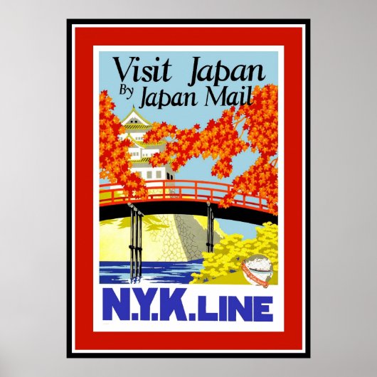 Poster Vintage voyage Japon (Devant)
