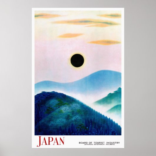 Poster Vintage voyage japonais restauré (Devant)