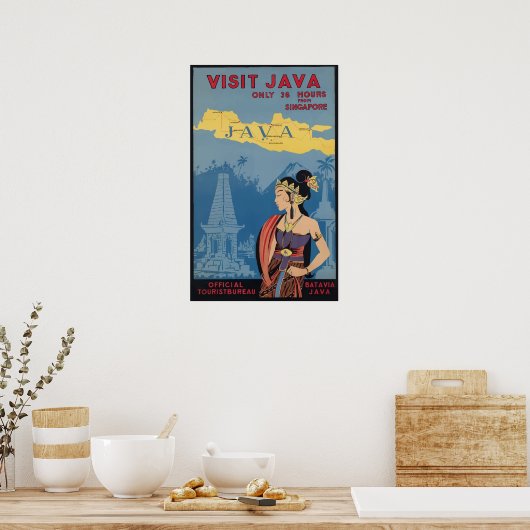 Poster Vintage voyage Java (Cuisine)