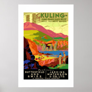 Poster Vintage voyage Kuling Chine