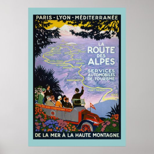 Poster Vintage voyage - La Route des Alpes (Devant)