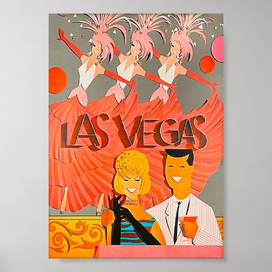 Poster Vintage voyage Las Vegas Retro (Devant)