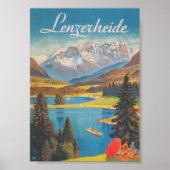 Poster Vintage voyage Lenzerheide Suisse (Devant)