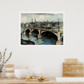 Poster Vintage voyage London Bridge, Angleterre (Cuisine)
