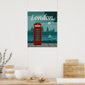 Poster Vintage voyage Londres (Cuisine)