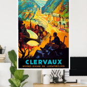 Poster Vintage voyage - Luxembourg (Bureau à domicile)