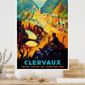 Poster Vintage voyage - Luxembourg (Cuisine)