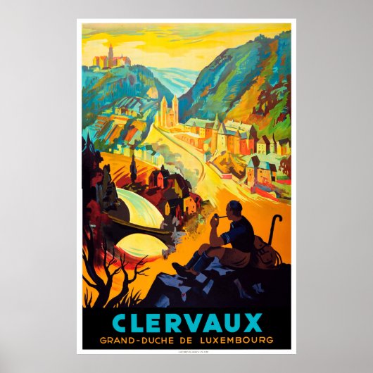 Poster Vintage voyage - Luxembourg (Devant)