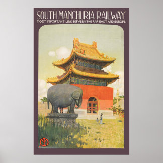 Poster Vintage voyage - Mandchourie Sud