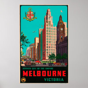 Poster Vintage voyage - Melbourne - Australie