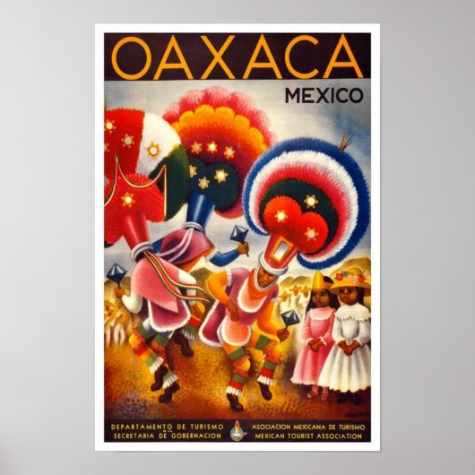 Poster vintage Voyage Mexique (Devant)
