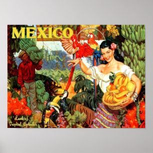 Poster Vintage voyage Mexique