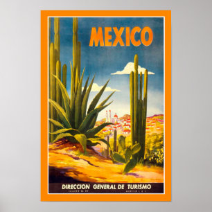 Poster Vintage voyage Mexique