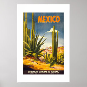 Poster Vintage voyage Mexique