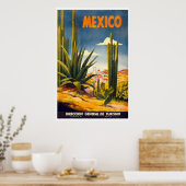 Poster Vintage voyage "Mexique" (Cuisine)
