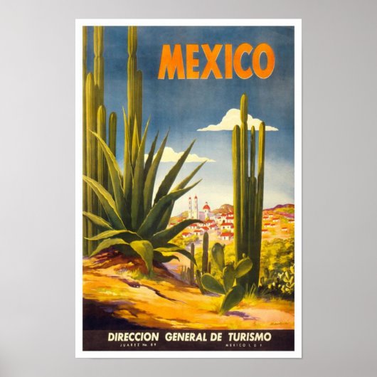 Poster Vintage voyage Mexique 2 (Devant)