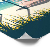 Poster Vintage voyage Miami Beach Floride (Coin)