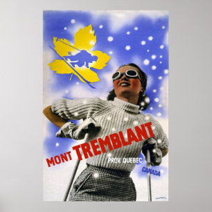 Poster Vintage voyage "Mont Tremblant"