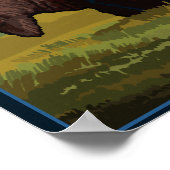 Poster Vintage voyage MontanaBison (Coin)