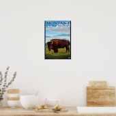 Poster Vintage voyage MontanaBison (Cuisine)