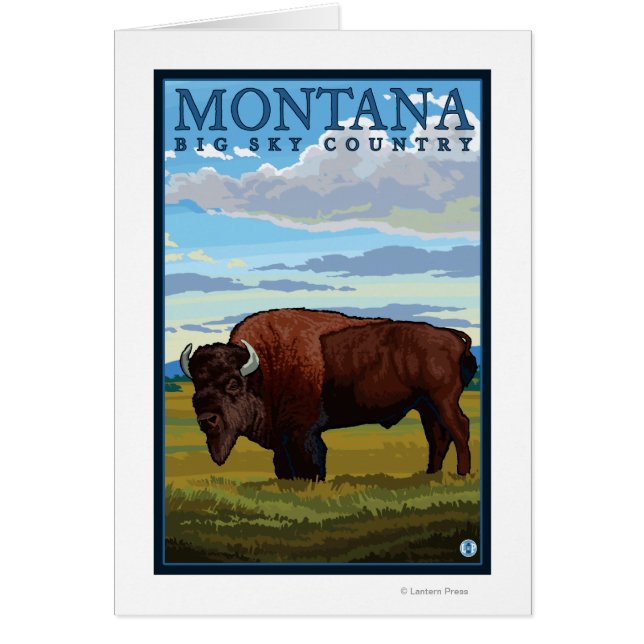 Poster Vintage voyage MontanaBison (Devant)