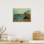 Poster Vintage voyage Monterey California (Cuisine)