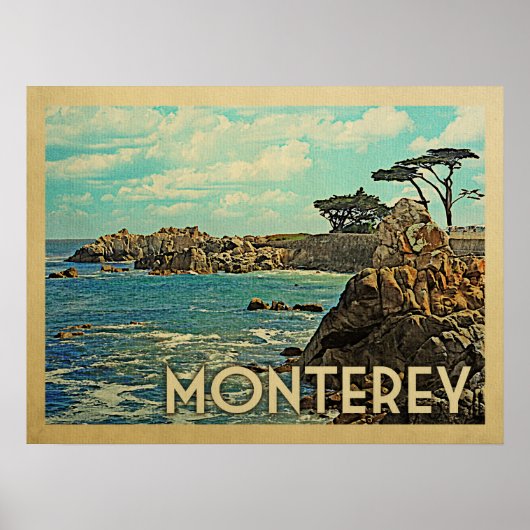 Poster Vintage voyage Monterey California (Devant)