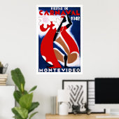 Poster Vintage voyage "Montevideo" (Bureau à domicile)