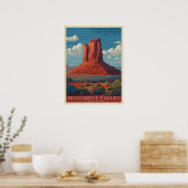 Poster Vintage voyage Monument Valley Arizona (Cuisine)