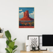 Poster Vintage voyage Monument Valley Arizona (Bureau à domicile)