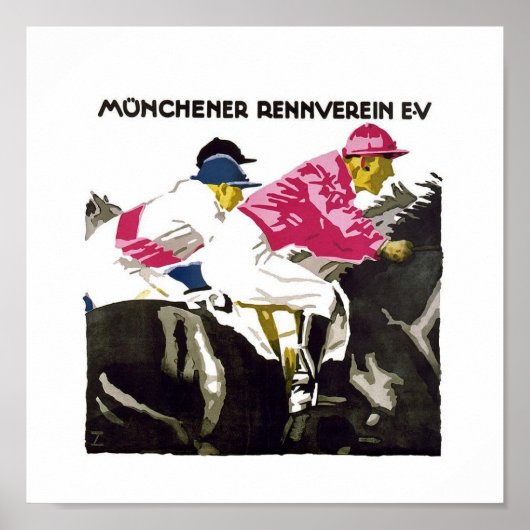 Poster Vintage voyage Munchener Rennverein E.v (Devant)